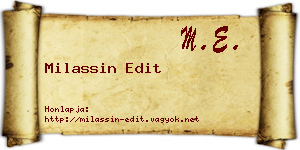 Milassin Edit névjegykártya